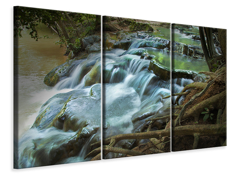 Leinwandbild 3-teilig Eyecatcher Wasserfall