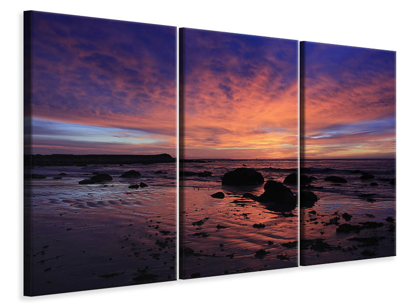 Leinwandbild 3-teilig Farbenprächtiger Sonnenuntergang