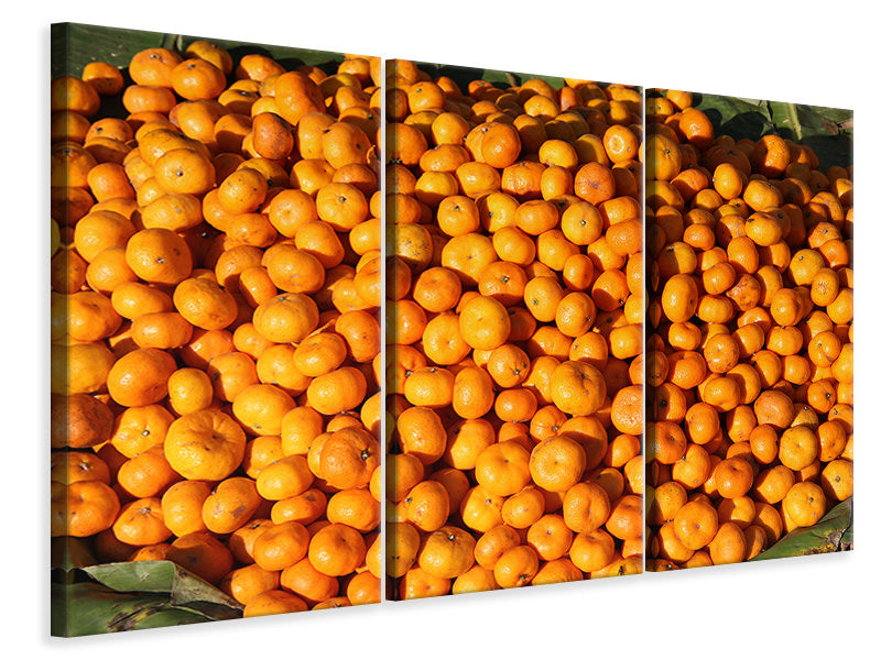 Leinwandbild 3-teilig Frische Mandarinen