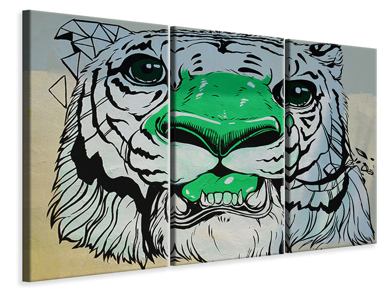 Leinwandbild 3-teilig Graffiti Tiger