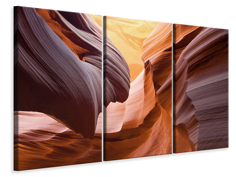 Leinwandbild 3-teilig Grossartiger Antelope Canyon