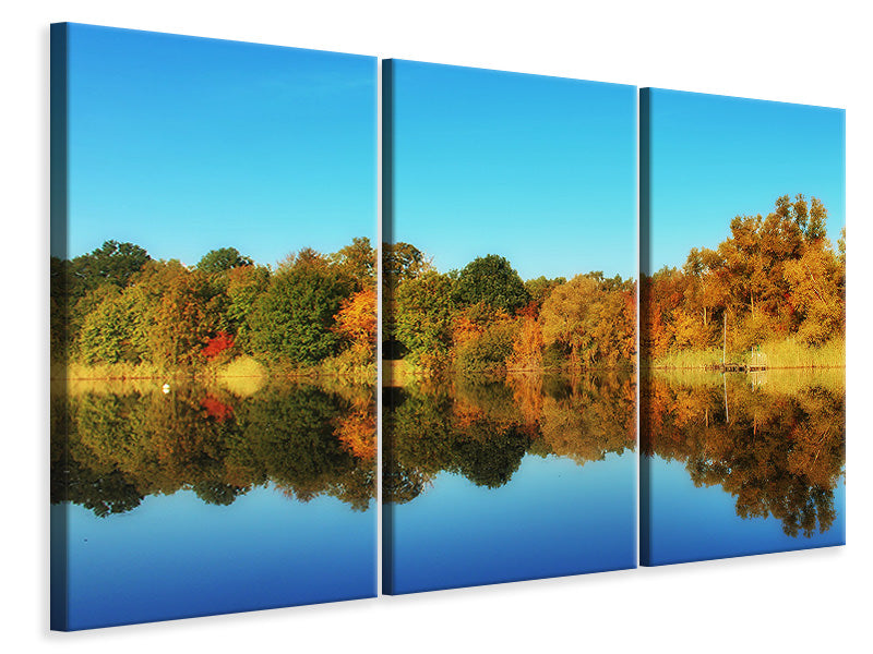 Leinwandbild 3-teilig Herbst Spiegelungen