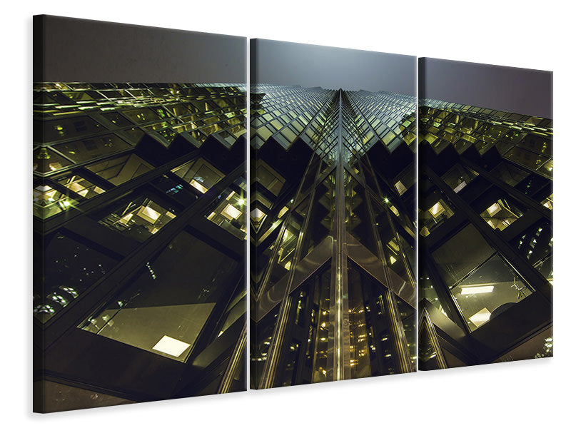 Leinwandbild 3-teilig Imposante Architektur in der Nacht