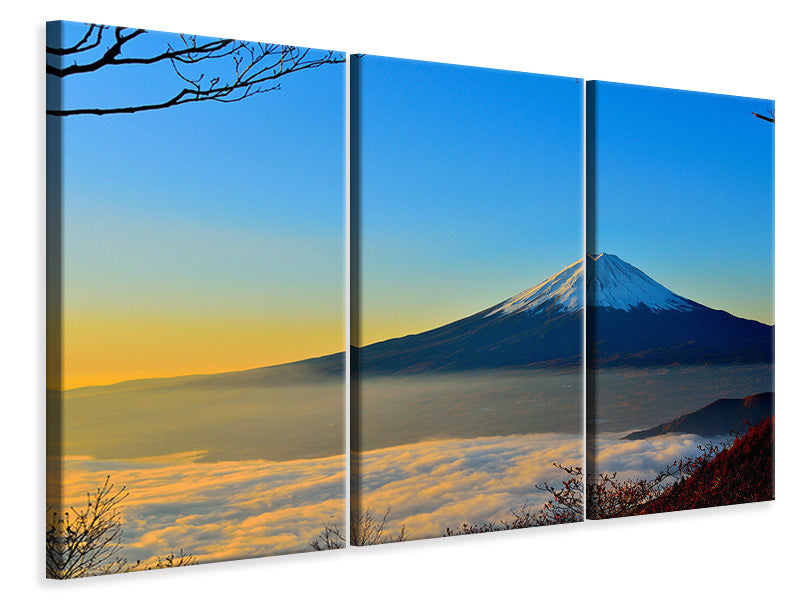 Leinwandbild 3-teilig Imposanter Fujisan