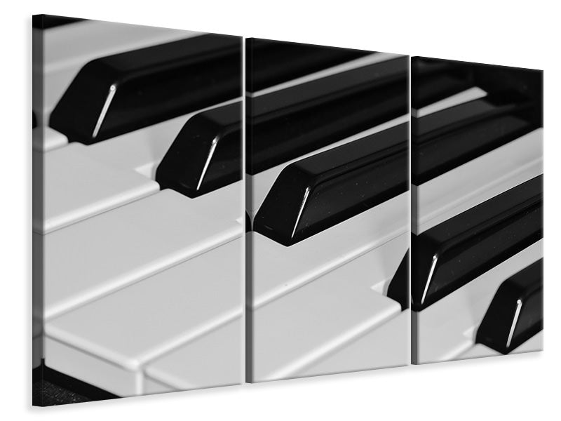 Leinwandbild 3-teilig Klaviertasten XL