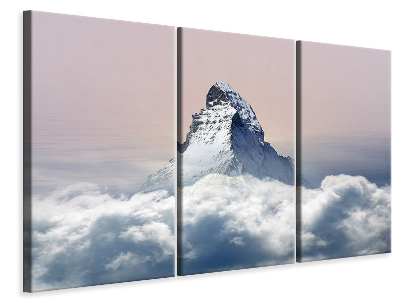 Leinwandbild 3-teilig Matterhorn in Wolken
