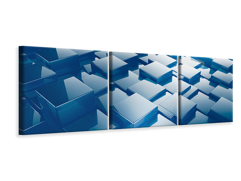 Panorama Leinwandbild 3-teilig 3D-Cubes