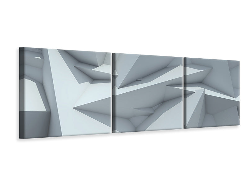 Panorama Leinwandbild 3-teilig 3D-Kristallo