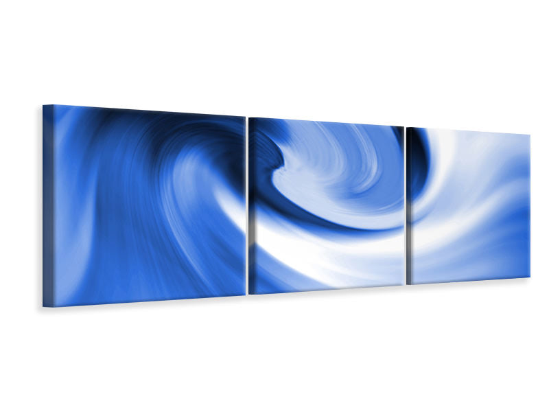 Panorama Leinwandbild 3-teilig Abstrakte blaue Welle