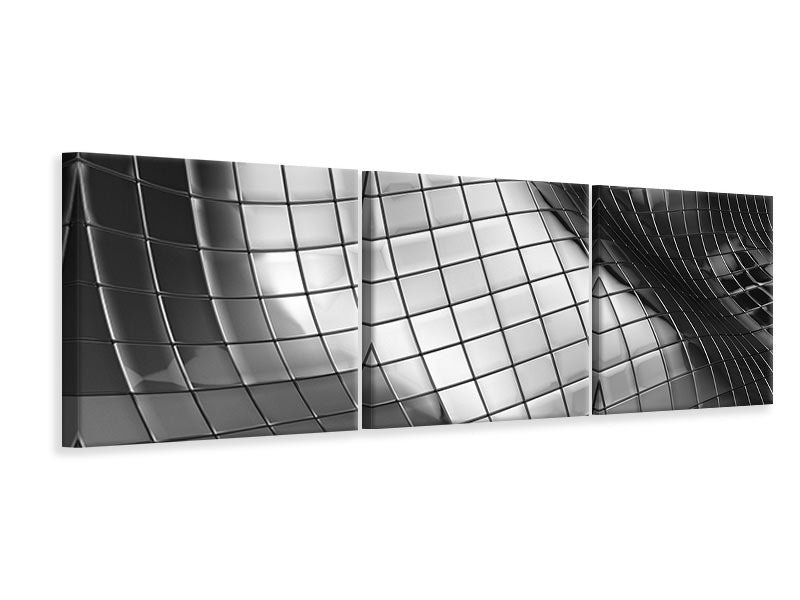 Panorama Leinwandbild 3-teilig Abstrakter Stahl