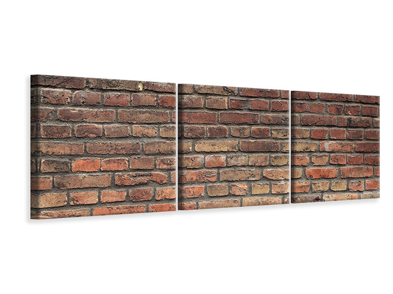 Panorama Leinwandbild 3-teilig Brick Wall