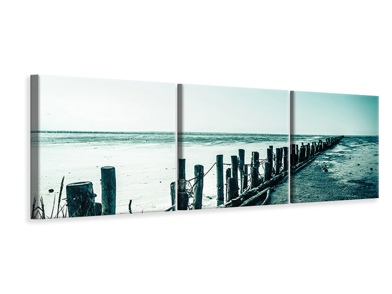 Panorama Leinwandbild 3-teilig Das Wattenmeer