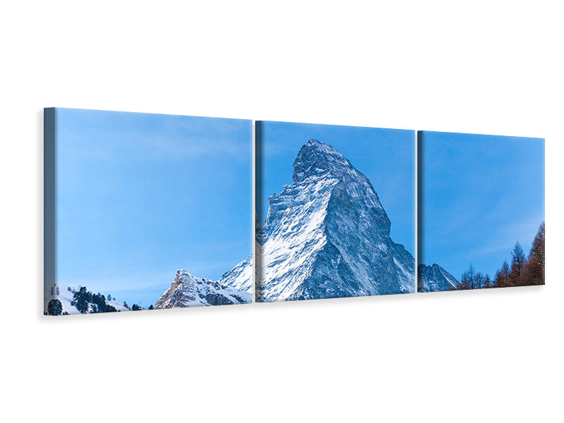 Panorama Leinwandbild 3-teilig Das majestätische Matterhorn