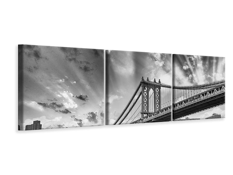 Panorama Leinwandbild 3-teilig Manhattan Bridge