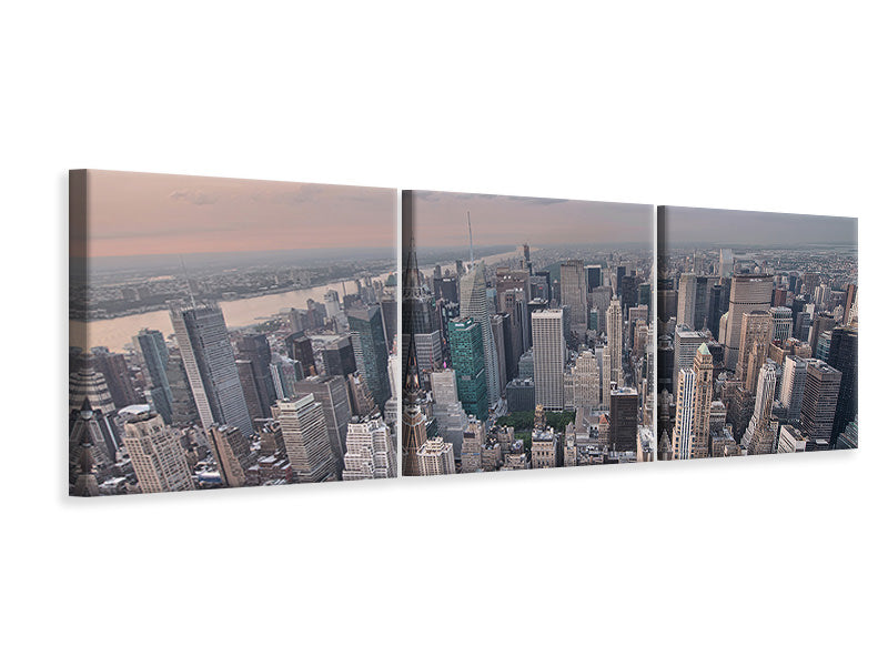 Panorama Leinwandbild 3-teilig Skyline Blick über Manhattan