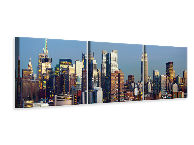 Panorama Leinwandbild 3-teilig Skyline Midtown Manhattan