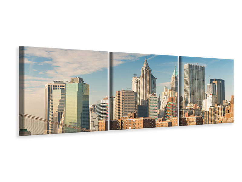 Panorama Leinwandbild 3-teilig Skyline New York