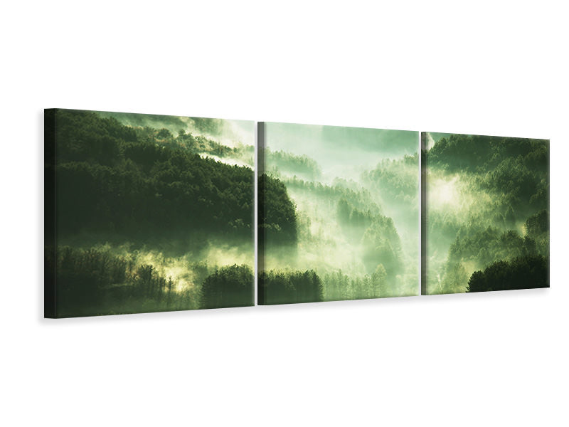 Panorama Leinwandbild 3-teilig Über den Wäldern