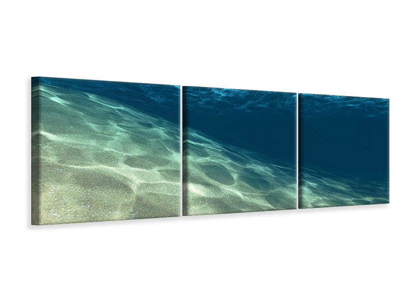 Panorama Leinwandbild 3-teilig Unter dem Wasser