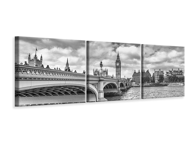 Panorama Leinwandbild 3-teilig Westminster Bridge