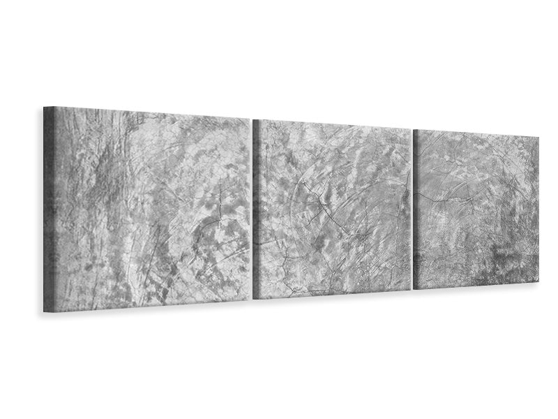 Panorama Leinwandbild 3-teilig Wischtechnik in Grau