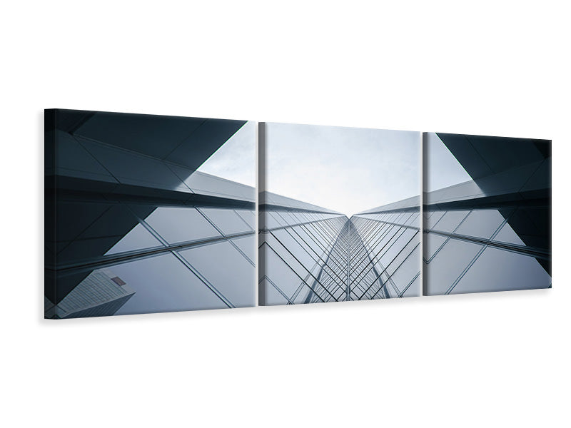 Panorama Leinwandbild 3-teilig Architektur aus Glas
