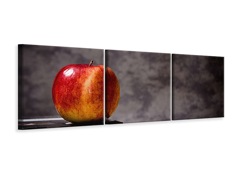 Panorama Leinwandbild 3-teilig Der Apfel