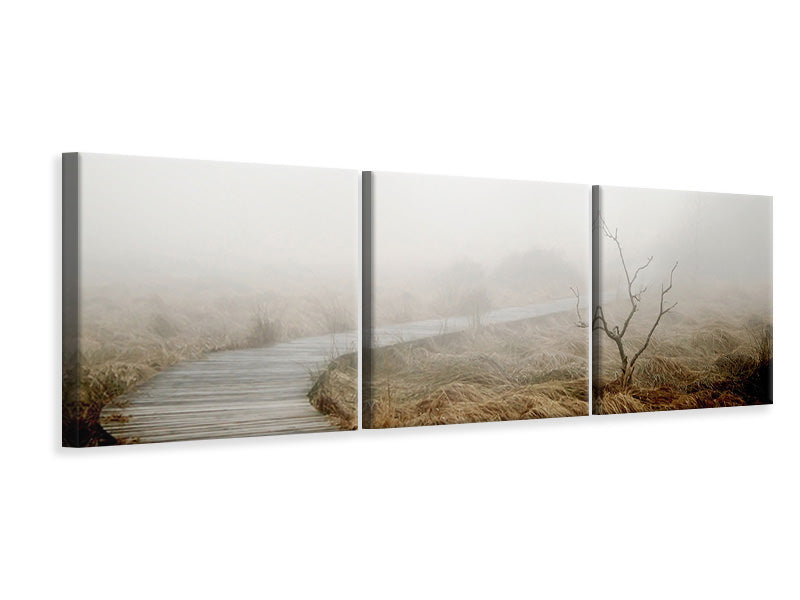 Panorama Leinwandbild 3-teilig Dichter Nebel