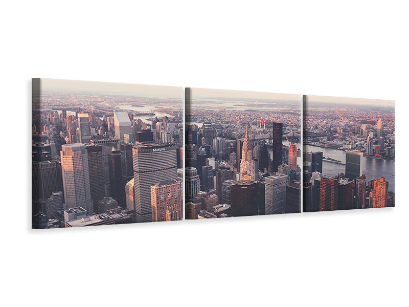 Panorama Leinwandbild 3-teilig Ein Blick auf New York
