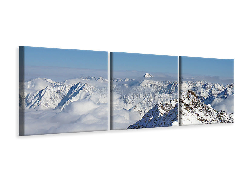 Panorama Leinwandbild 3-teilig Fantastischer Ausblick auf die Gipfel