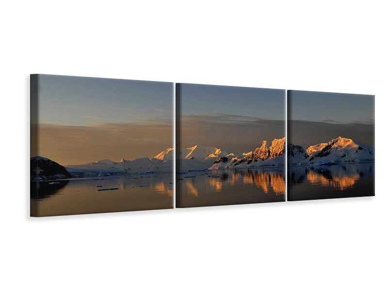 Panorama Leinwandbild 3-teilig Friedliche Antarktis