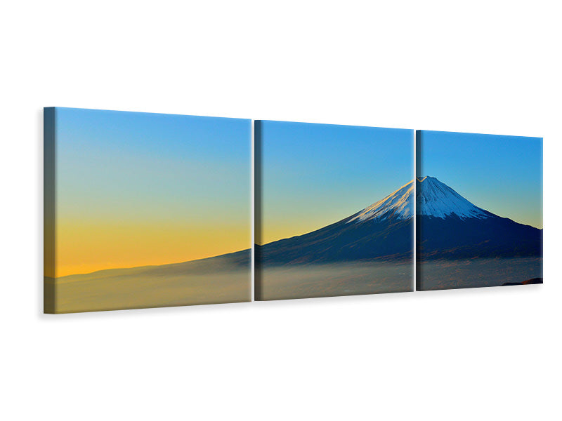 Panorama Leinwandbild 3-teilig Imposanter Fujisan
