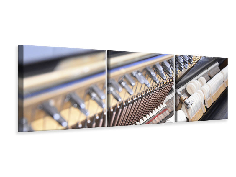 Panorama Leinwandbild 3-teilig Klaviermechanik