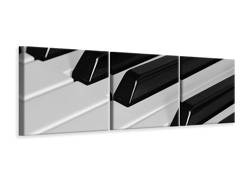 Panorama Leinwandbild 3-teilig Klaviertasten XL
