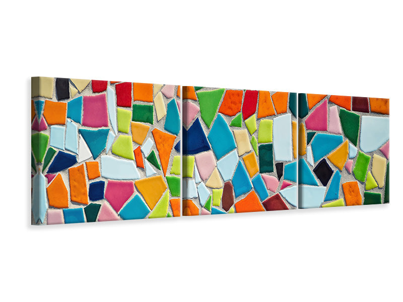 Panorama Leinwandbild 3-teilig Mosaik Steine
