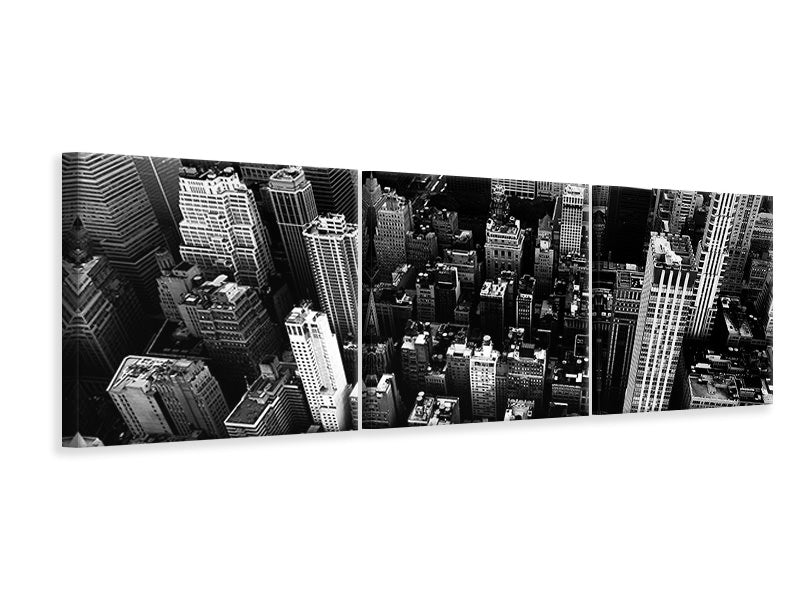 Panorama Leinwandbild 3-teilig New York von oben