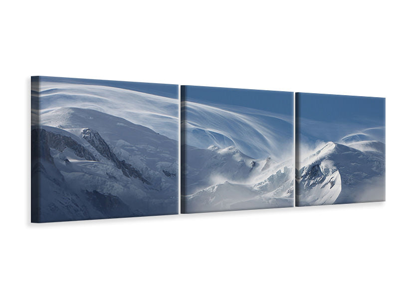 Panorama Leinwandbild 3-teilig Schnee Landschaft