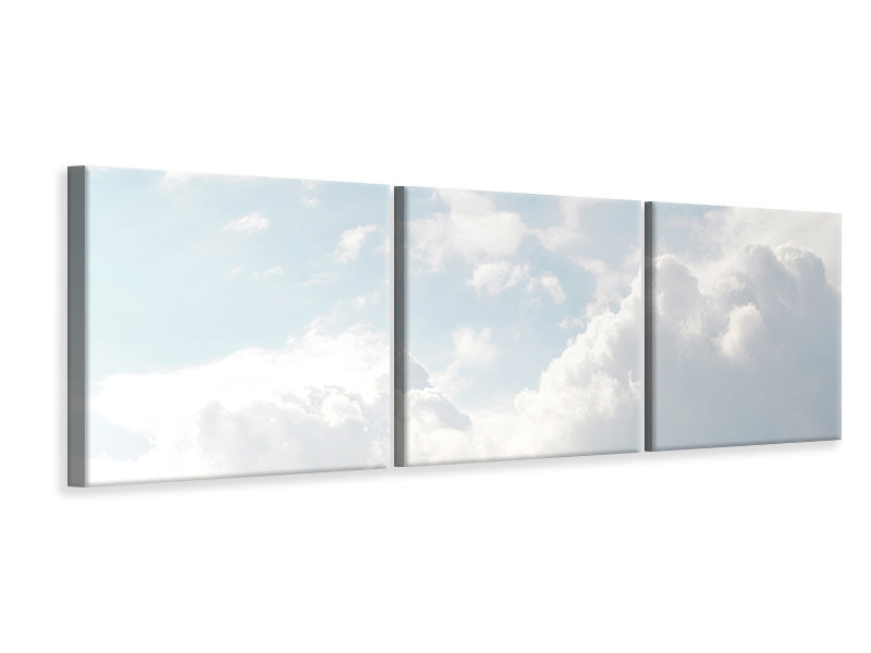 Panorama Leinwandbild 3-teilig Wolken im Licht