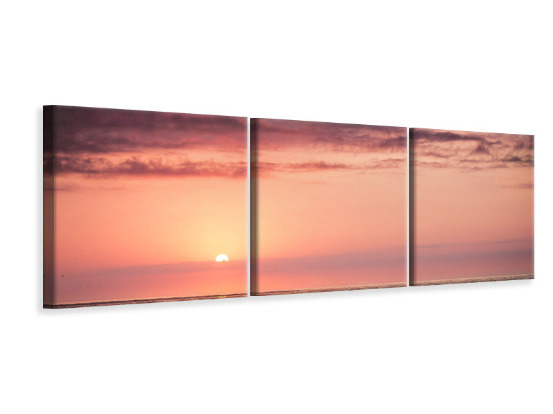 Panorama Leinwandbild 3-teilig Wundervoller Sonnenuntergang am Horizont