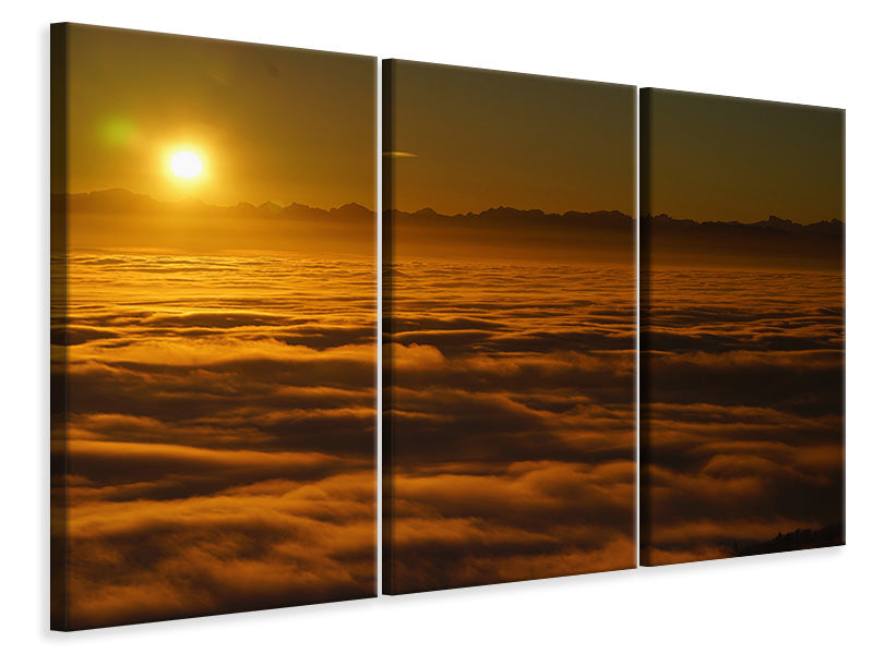 Leinwandbild 3-teilig Sonnenaufgang in der Natur