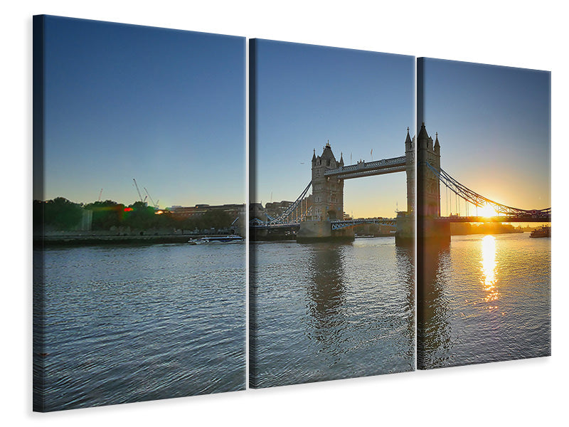 Leinwandbild 3-teilig Tower Bridge im Sonnenuntergang