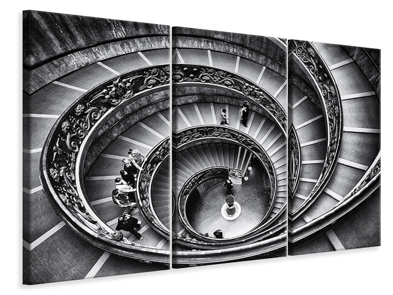 Leinwandbild 3-teilig Treppe im Vatikan