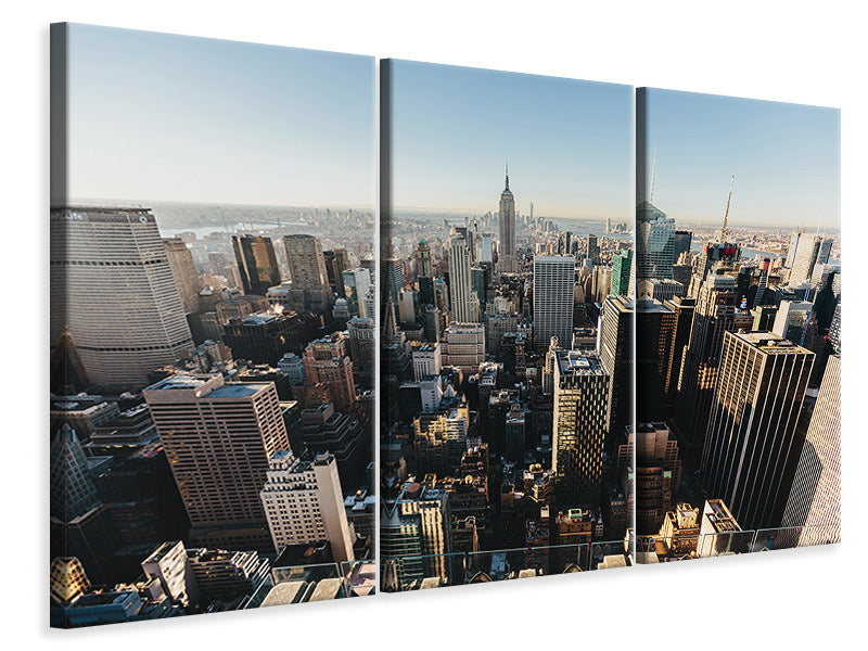 Leinwandbild 3-teilig Über den Dächern von NYC