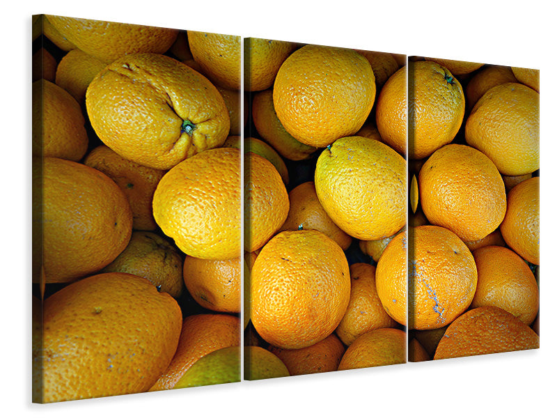 Leinwandbild 3-teilig Viele Orangen