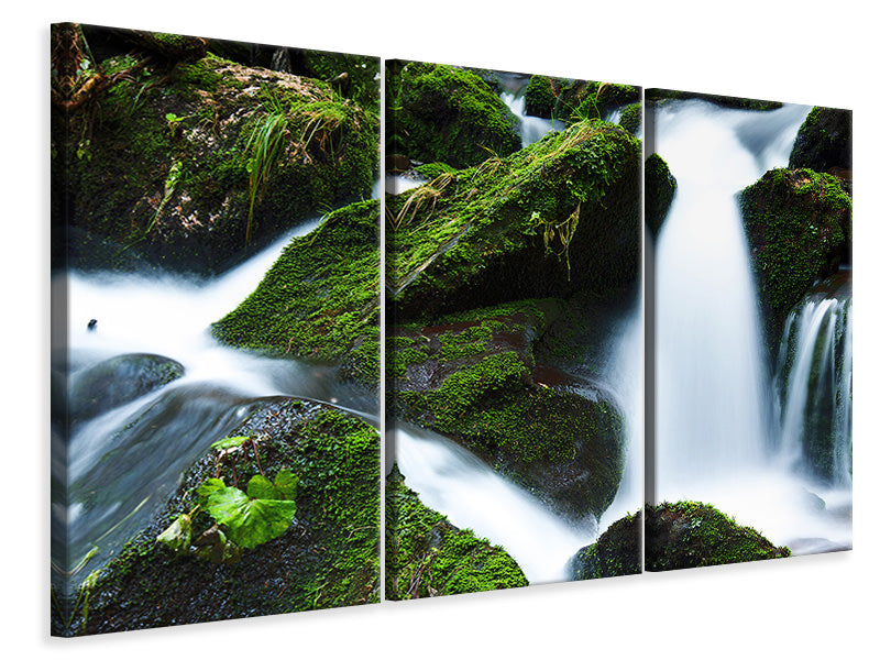 Leinwandbild 3-teilig Wilder Wasserfall