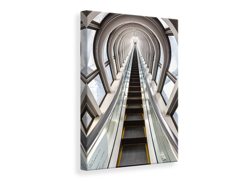 Leinwandbild Futuristische Rolltreppe
