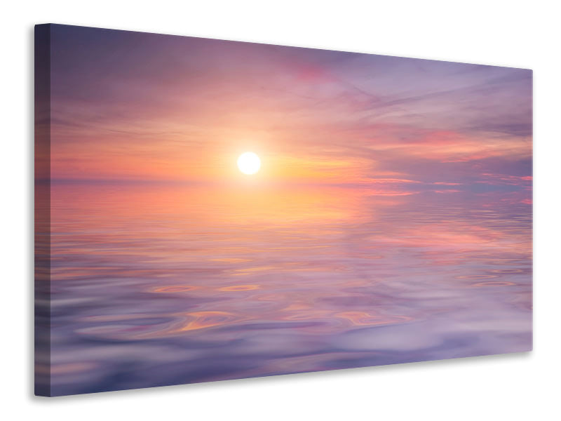 Leinwandbild Sonnenuntergang auf See
