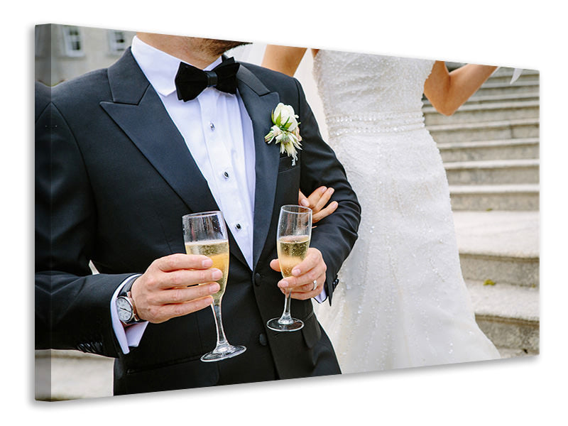 Leinwandbild Champagner zur Hochzeit