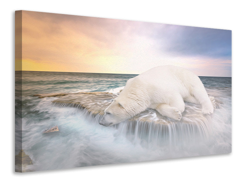 Leinwandbild Der Eisbär und das Meer