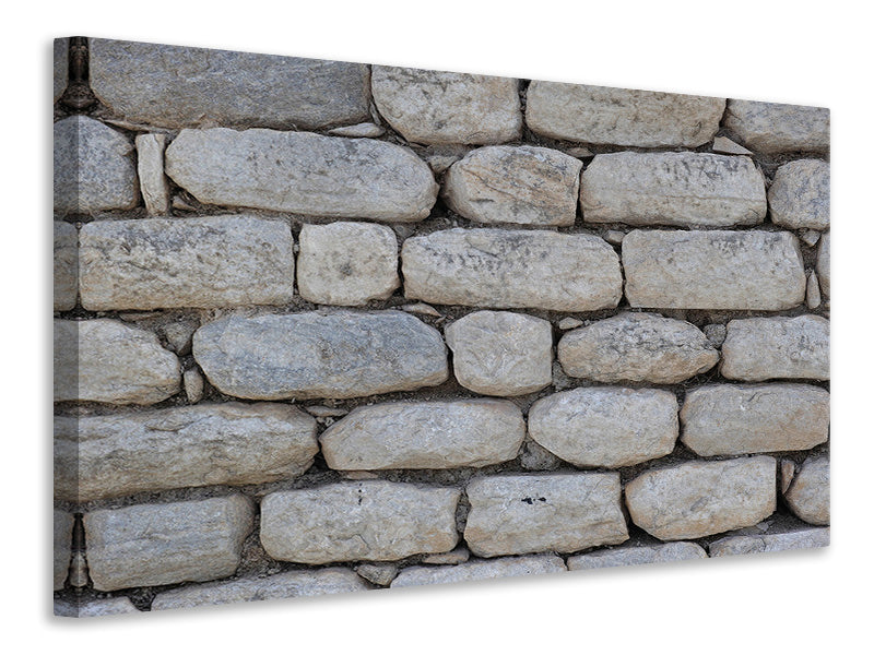 Leinwandbild Mauer aus Natur Steinen